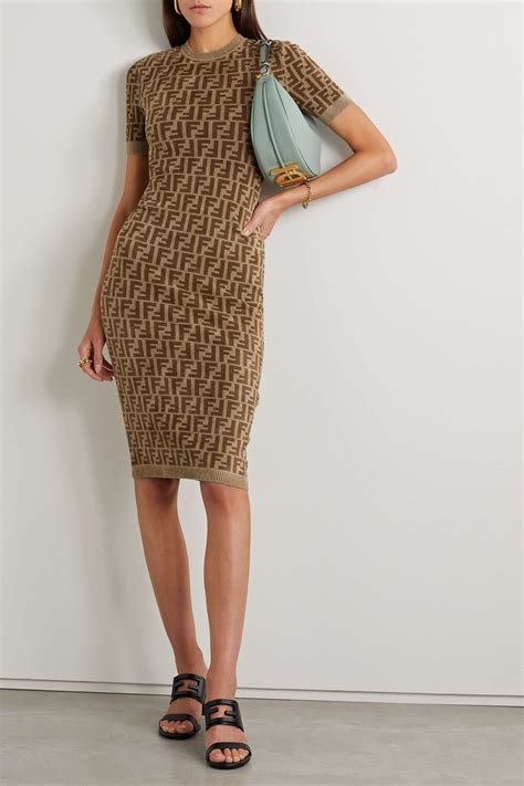 fendi mania stretch dress